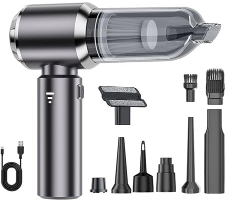 Aspirateur de voiture sans fil : puissant vide à main sans fil | Mini VAC de voiture portable | Vacuation de voiture sans fil - Aspirateur de voiture compact 4 en 1 et souffleur