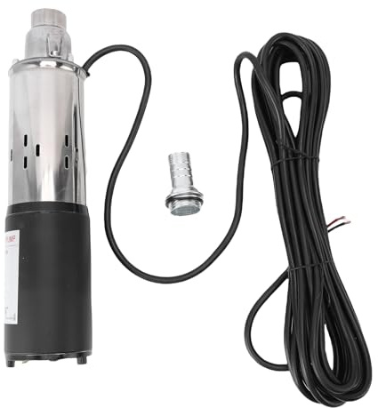 Garosa Pompa per Pozzi Profondi 12 V Sommergibile in Acciaio Inossidabile con Sollevamento di 30 M - Portata 1,2 M³ H con Uscita NPT 3/4 Pollici 1 Pollice per Irrigazione Solare