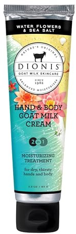 Dionis Goat Milk Lotion for Dry Skin, Water Flowers & Sea Salt, 3.3 oz