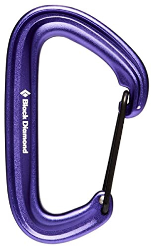 BLACK DIAMOND LiteWire Carabiner | Lightweight Hot-Forged Wiregate | Durable Aluminum Build | Smooth Clipping for Trad & Sport Rock Climbing | Purple