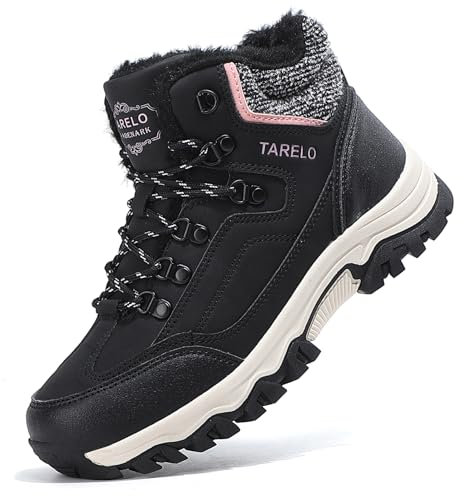 TARELO Winterschuhe Damen Rutschfest Winterstiefel Schwarz 39