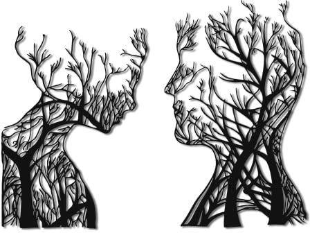 steland metallmanufaktur® Design | Wandbild Gesichter - Frau und Mann | Stahl pulverbeschichtet | keine Schrauben sichtbar dank Magnethalterung (Gesichter)