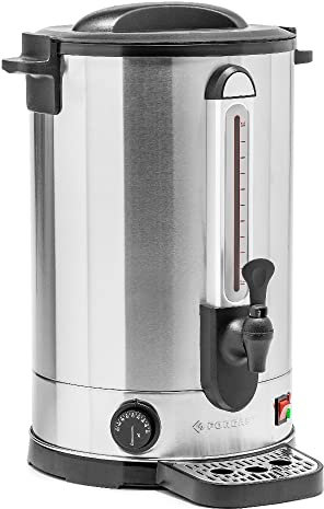 Forgast Cafetera Profesional | Capacidad 17 Litros | Indicador de Nivel | Cafetera Industrial | Acero Inoxidable Doble Pared | Dimensiones 38x38x56,7 cm | Potencia 2000 W