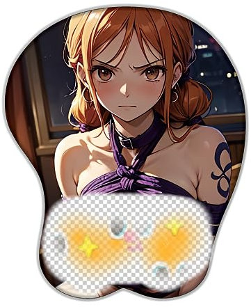 One Piece NaMi Tapis de Souris 3D avec Support de Poignet en Gel de silice Animation Silicone Souris Pad de Souris Gaming Pad PC Portable Tapis de Souris
