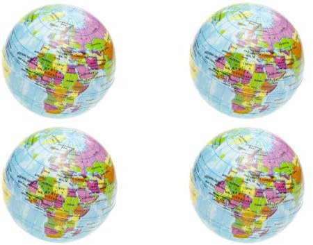 LG-Imports 4 x XL Antistress Ball Globus Weltkugel Softball Knetball Schaumstoffball 7,6 cm