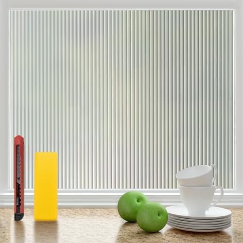 Sevenpers Fensterfolie Selbsthaftend Blickdicht Sichtschutzfolie mit Cuttermesser und Rakel,Milchglasfolie ohne Klebstoff Anti-UV Folie Fenster für Zuhause Büro 44,5 x 200 cm
