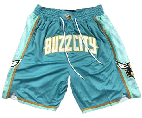 Short de Basket-Ball NBA Hornets for Hommes, Pantalon de Sport Respirant à Haute élasticité(L)