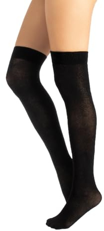 CALZITALY Calcetines sobre la rodilla para mujeres en algodon, Medias con diseños | 300 den | Talla Unica | Made In Italy