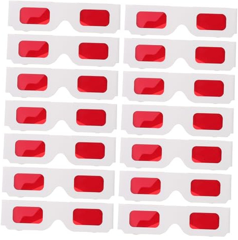 SUPVOX Gafas 3D de Cartón Rojas para Niños, Anteojos Ligeros y Ergonómicos, Diseño Colorido para Fiestas y Cine en Casa, Pack de 50 Unidades para Eventos y Entretenimiento