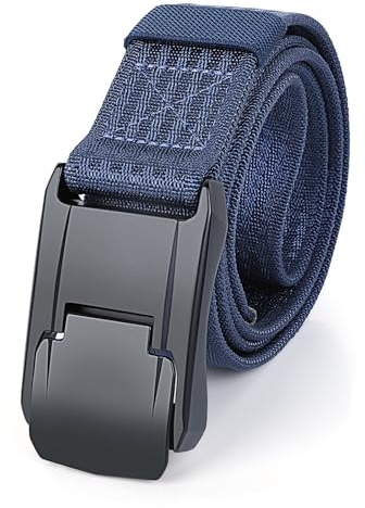 Cozary Cinturón Táctico Elástico, 3.8cm Cinturón de Trabajo para Hombre con Hebilla Metálica de Liberación Rápida, para Hombre para Deportes al Aire Libre Camping