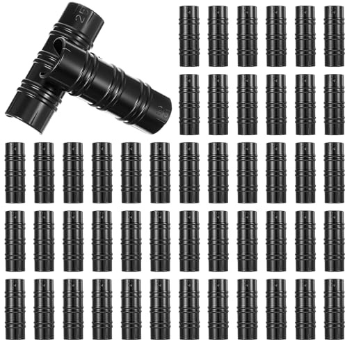 50 morsetti per serre da 2,5 cm, 26 mm, in plastica ABS, colore nero, per tubi da giardino, per pellicole per serre, reti parasole, giardinaggio