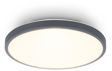 BRILONER - Plafoniera LED, luce bianca calda, 10W, 1200lm, lampada soffitto, plafoniera soffitto, plafoniere da soffitto, plafoniera camera da letto, plafoniere, 24 x 6 cm, antracite