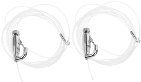 NIYANGLE Kit Suspendre pour Tableau, 2 Ensembles, Acier Inoxydable et Nylon, Crochets pour Rail, Longueur Réglable, pour Studios et Déco Maison