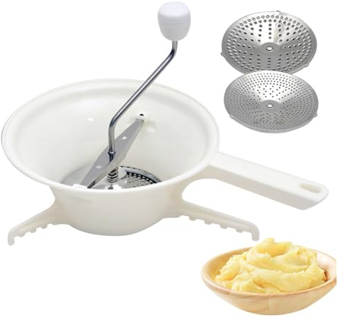 Macinino per conserve con 3 dischi abrasivi Macinino in plastica per alimenti manuale antiruggine per di pomodoro, di mele, formaggio, insalata, verdura, frutta..