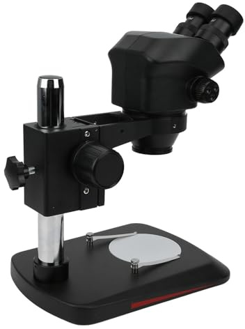 aqxreight Stereomicroscopio Binoculare Professionale per Riparazione di PCB e Telefoni Oculare Ad Ampio Campo 10x, Zoom 0,7-5x, Design Ergonomico Ideale per Elettronica, Gemme e Ispezione Industriale