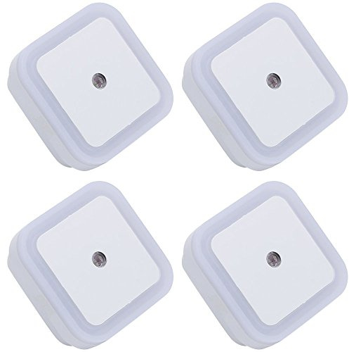 Notte LED luce lampada con Smart automatico ON/OFF sensore Set di 4, 0.5W plug-in LED di notte della luce con.