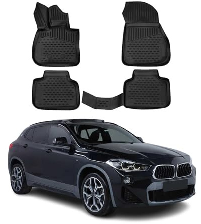 OMAC Gummimatten Fußmatten kompatibel mit BMW X2 F39 2018-2023 TPE Automatten Schwarz 4X