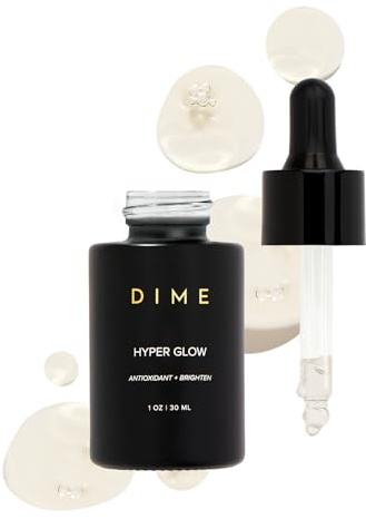 DIME Beauty Hyper Glow Treatment Vitamin C Serum Dark Spot Remover for Face Brightening Hydrating Antioxidant Vitamin C Serum for Face with Ferulic Acid Resveratrol Hyaluronic Acid Aloe 1 oz / 30 ml