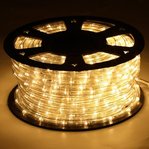 Cecaylie LED Lichtschlauch, Warmweiß Lichterschlauch mit 240 LEDs, 10m Wasserdicht Lichterkette Farbwechsel, für Innen Außen Balkon Hochzeit Weihnachtsbaum