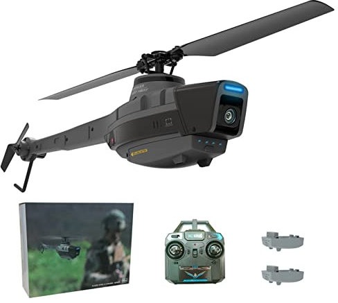 YGWXYYZJ Drohne RC C128 Hubschrauber, 4-Kanal-2.4-GHz Mini-RC-Quadrocopter Mit 1080P-HD-Kamera, 6-Achsen-Gyro-Höhenhaltefunktion, Start/Landung Mit Einer Taste Für Anfänger
