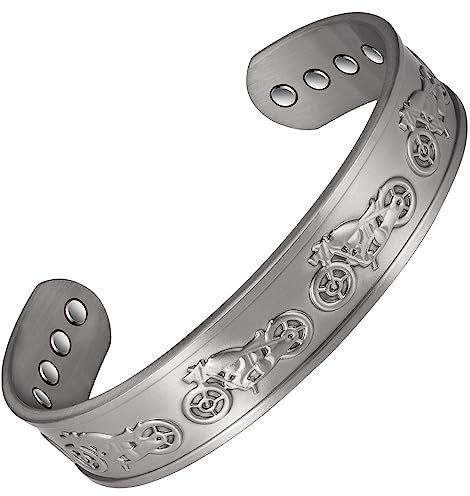MagCopper Arthritis Kupferarmband, natürliche Linderung für Arthritis, verstellbares magnetisches Armband für Erwachsene Handgelenke (CPB-2050) (Silber)