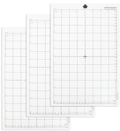 Schneidematte für Silhouette Portrait, 3 Stück Ersatz Standardgriff Matte Set, 8 x 12 Zoll StandardGrip Schneidematte Rutschfester Selbstklebende Cutting Mat, Klebrig Matte für Silhouette