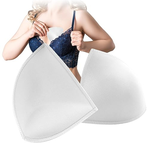 USIT, 1 Paire Coussinets Triangulaires pour Soutien-Gorge, Anatomiques et Push-up, Doux et Respirants, Taille 2, Blanc