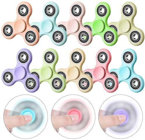 SCIONE 10 Stück Fidget Spinner Multifarbe Hand Spinner Kinder Finger Toys Anti Stress Angst ADHD Angst Ostern Party Geschenk Weihnachten