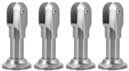 IMIKEYA 4pcs Adjustable Toilet Cubicle Legs - Stainless Steel Toilet Partition Support Feet - Bathroom Partition Fittings -Robust Furniture Bracket Accessories for Public Restroom