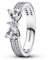 PANDORA Timeless Funkelnde Schleife Doppelreihiger Ring aus Sterling Silber mit Zirkonia, Größe: 52, 193552C01-52