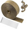 Hitzeschutzband Auspuff, 5M Auspuff Dichtband, Basaltfaser-Isolierband mit 10 Stück Edelstahl Kabelbinder, Auspuffband Krümmerband für Auto Motorrad Auspuff Fächerkrümmer（Golden)