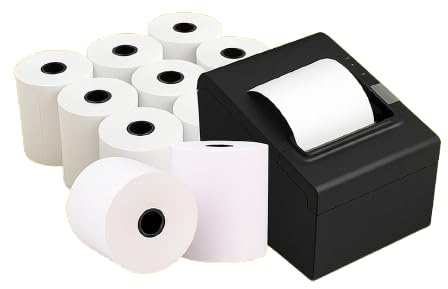 TGL Packaging™ 20x Premium Thermal Till Rolls 80x80mm – BPA-Free Receipt Paper for PDQ, POS, EPOS, Credit Card Machines, Cash Registers – Warning Strip, High-Speed Print