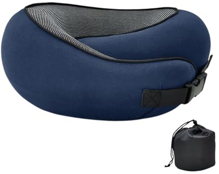 crazy bean Cuscino da Viaggio Memory Foam con Supporto Cervicale Aereo Ergonomico per il Collo Regolabile Leggero Per Viaggi, Treni, Gli Aerei o per il Riposo A Casa