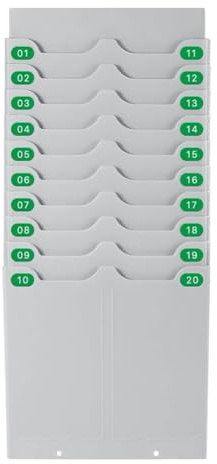 Giyofom Soporte de asistencia retráctil, soporte para tarjetas de sello, soporte para tarjetas de presencia con 20 posiciones, soporte para tarjetas de presencia para empleados