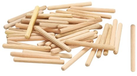 sourcing map Lot de 50 chevilles droites en bois cannelées pour travaux manuels, meubles, bricolage - 5 mm x 50 mm