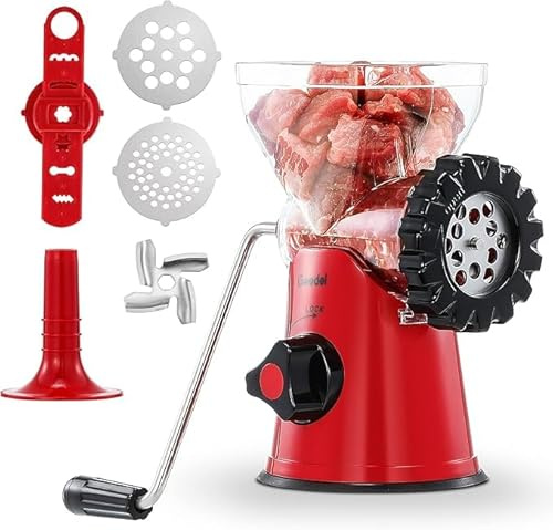 Geedel Fleischwolf Manuell, 4-IN-1 Wurstfüller Gebäckpresse Spritzgebäck