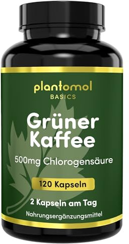 500mg Green Coffee Capsules mit 50% Chlorogensäure - plantomol® Basics