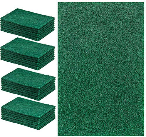 A1SONIC - 10 spugne abrasive per la pulizia di cucina, piatti, bagno, casa, grandi, resistenti, antigraffio, spugne per piatti, colore: verde (confezione da 10)