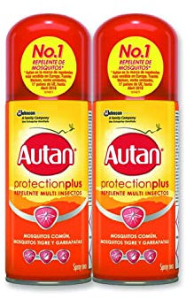 Autan - Pack de 2 Protection Plus Aerosol seco, repelente multi insecto (2 x 100 ml)