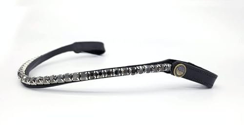 BRIDLERY Stirnriemen Stunning Black Slim Farbe Schwarz, Größe Warmblut
