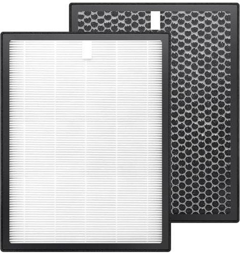 2er Ersatzfilter-Set kompatibel mit Philips Luftreiniger,AC2882, AC2885, AC2887, AC2889, AC2892, AC3829,2000 und 3000, 1 HEPA-Filter und 1 Aktivkohlefilter, Ersatzfilter FY2422/30 und FY2420/30