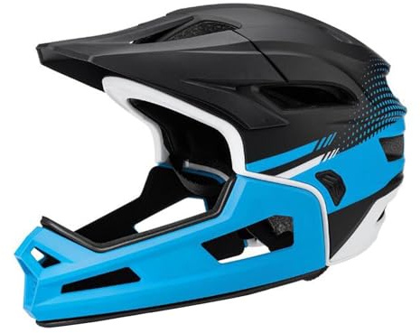Harilla Full Face Bike Helmet Bicycle Biking Helmet Mountain Bike Full Face Mtb Helmets Unisex Removable Washable Lining Helmets for Adult Men Women Mountain Biking, Blue Black