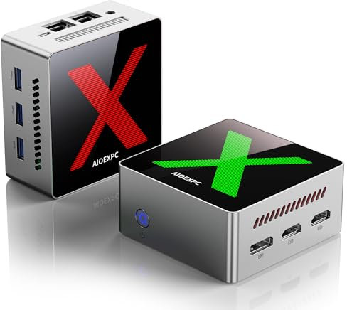 AIOEXPC Mini PC 512GB SSD,12GB LPDDR5(Bis zu 3,4GHz),Mini PC Windows 11 Pro Mini Desktop PC Ιntel Alder Lake N95,Mini Computer 2xHDMI,1xDP,WiFi/BT,4K UHD,für Büro/Heim/Geschäft