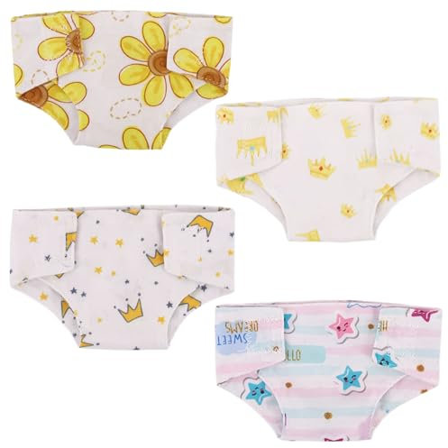 4 Pcs Baby Bor N Windeln Puppenwindeln Puppen Windel Baby Bor N Windeln 43 Cm Puppenwindeln 28-35 Cm,Wiederverwendbare FüR 18-Zoll-Babypuppen-Wickeltasche (Keine Puppen)