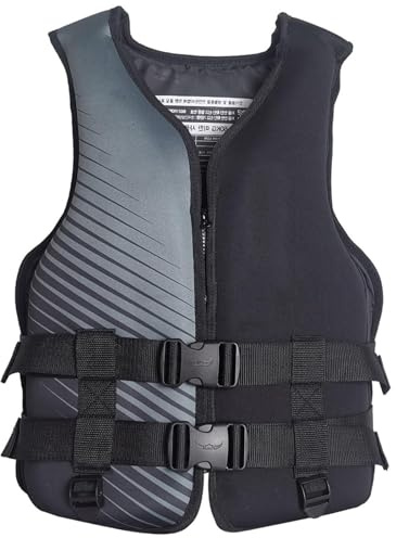Swim Vest Modern Design Adjustable Buoyancy Water Kayaking Jacket High Buoyancy with Adjustable Safety Strap for Boating Fishing Surfing(svart,XL)