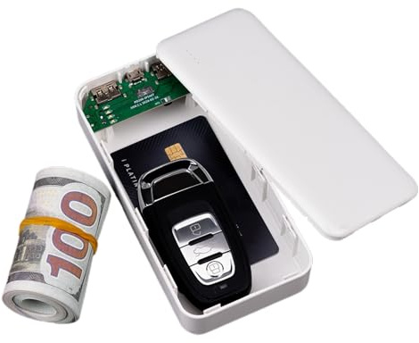 Boîte de rangement sécurisée pour dérivation – Conteneurs déguisés pour collier de monnaie, banque d'alimentation, compartiment caché pour bijoux