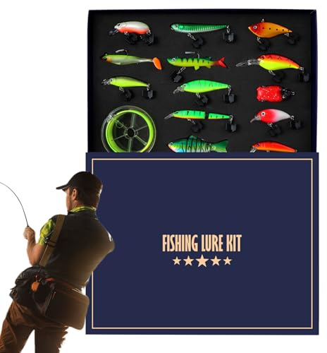 Kit d'Appâts de Pêche - Leurre Artificiel pour Truite | Ensemble de Pêche,pour La en Extérieur en Eau Salée Et en Eau Douce Rivière Lac Étang Vacances en Famille Et Pendant La