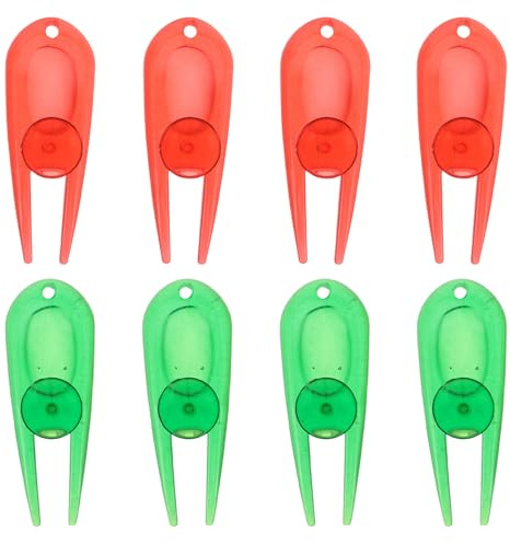 iplusmile Set 8 Pezzi Forchette Riparazione Green da Golf in Plastica Attrezzo Professionale per Riparare Zolle e Marcare Segni Palline Strumenti Ultraleggeri per Manutenzione Prato da