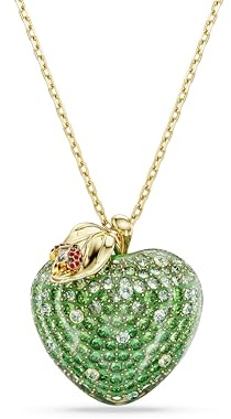 Swarovski Pendentif Idyllia, Coupe mixte, Pomme, Vert, Plaqué or