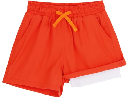 LACOFIA 2 Pièces Maillot de Bain Garçons 2 en 1 Shorts de Bain pour Enfant avec Compression Boxer Short de Natation/Plage/Surf à Taille élastique Séchage Rapide pour 2~14 Ans